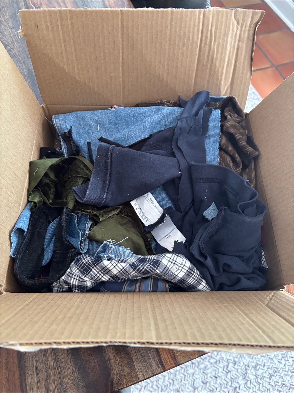 Box of Fabric scraps